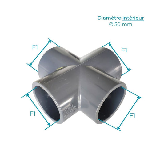 Croix PVC 50mm 90°