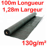 Toile de paillage Verte 130g/m² / Largeur 1,28m / Longueur : 5m, 10m, 15m, 20m, 25m, 50m ou 100m