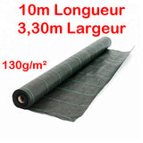 Toile de paillage Verte 130g/m² / Largeur 3,30m / Longueur : 5m, 10m, 15m, 20m, 25m ou 50m