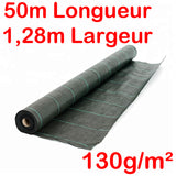 Toile de paillage Verte 130g/m² / Largeur 1,28m / Longueur : 5m, 10m, 15m, 20m, 25m, 50m ou 100m