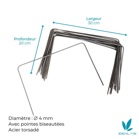 Agrafes XL pour Toile de paillage (Lots de 10 ,20, 30, 50, 100 ou 200)