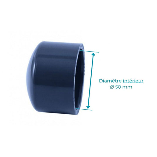 Bouchon PVC Pression diametre 50 mm 5cm femelle - PN16 / à coller