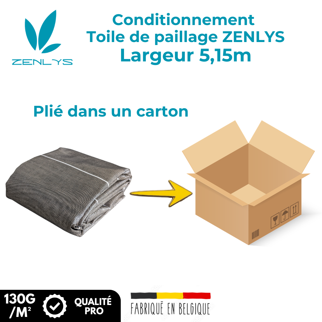 Toile de paillage Marron 130g/m² / Largeur 5,15m / Longueur : 5m, 10m, 15m, 20m, 25m ou 40m