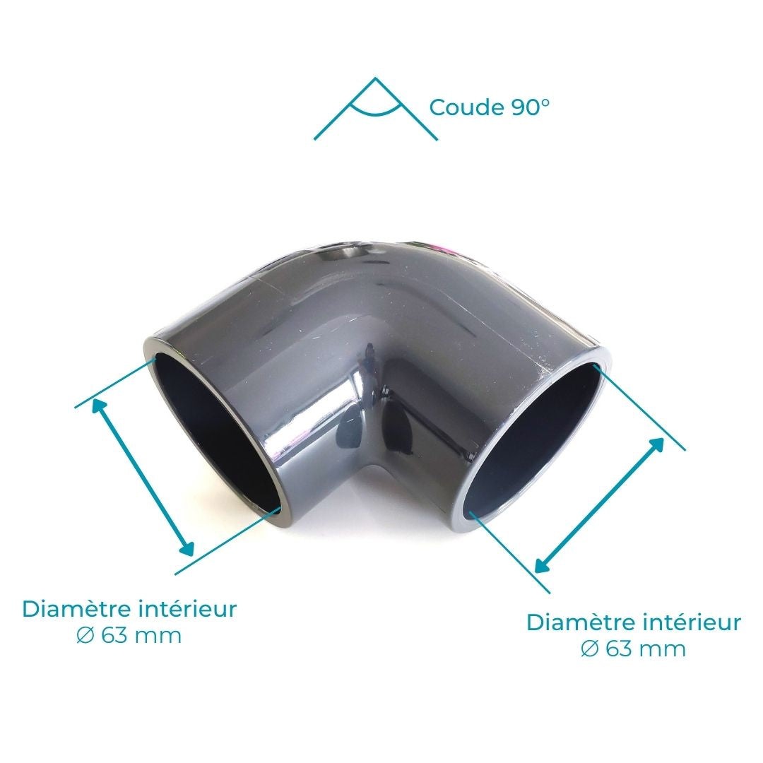 Coudes 90° 32mm, 40mm, 50mm ou 63mm