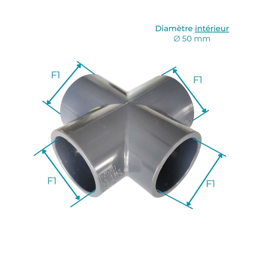 Croix PVC 50mm 90°