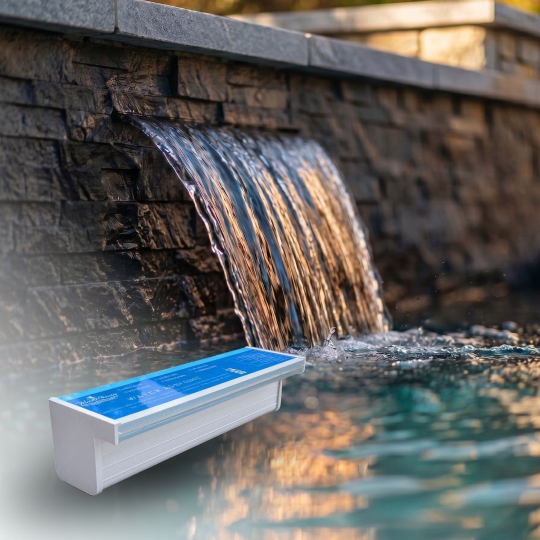 Lame d'eau acrylique encastrée 2,5cm débord / Largeurs 120cm,90cm,60cm ou 30cm / avec ou sans led