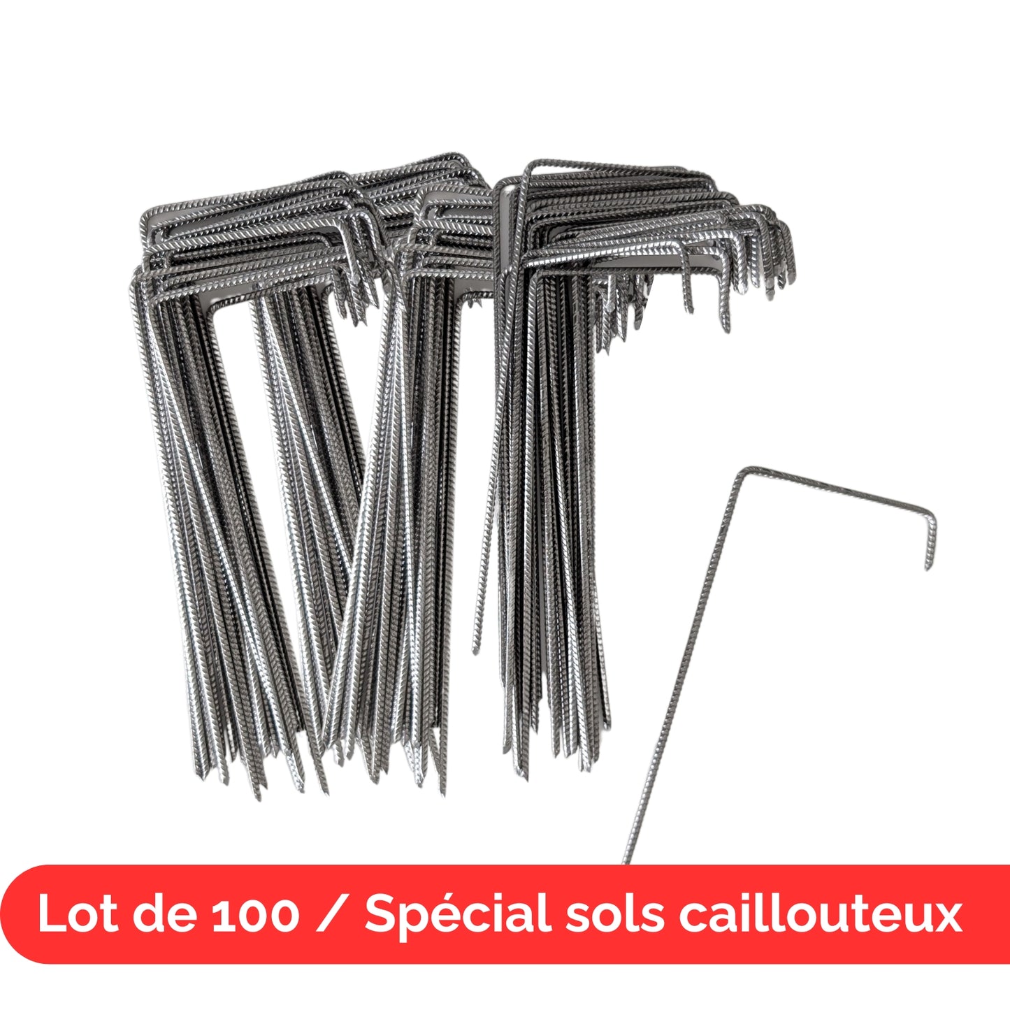 Agrafes sols durs ou caillouteux 24cm/9cm/4cm (Lots de 20, 50, 100 ou 250)