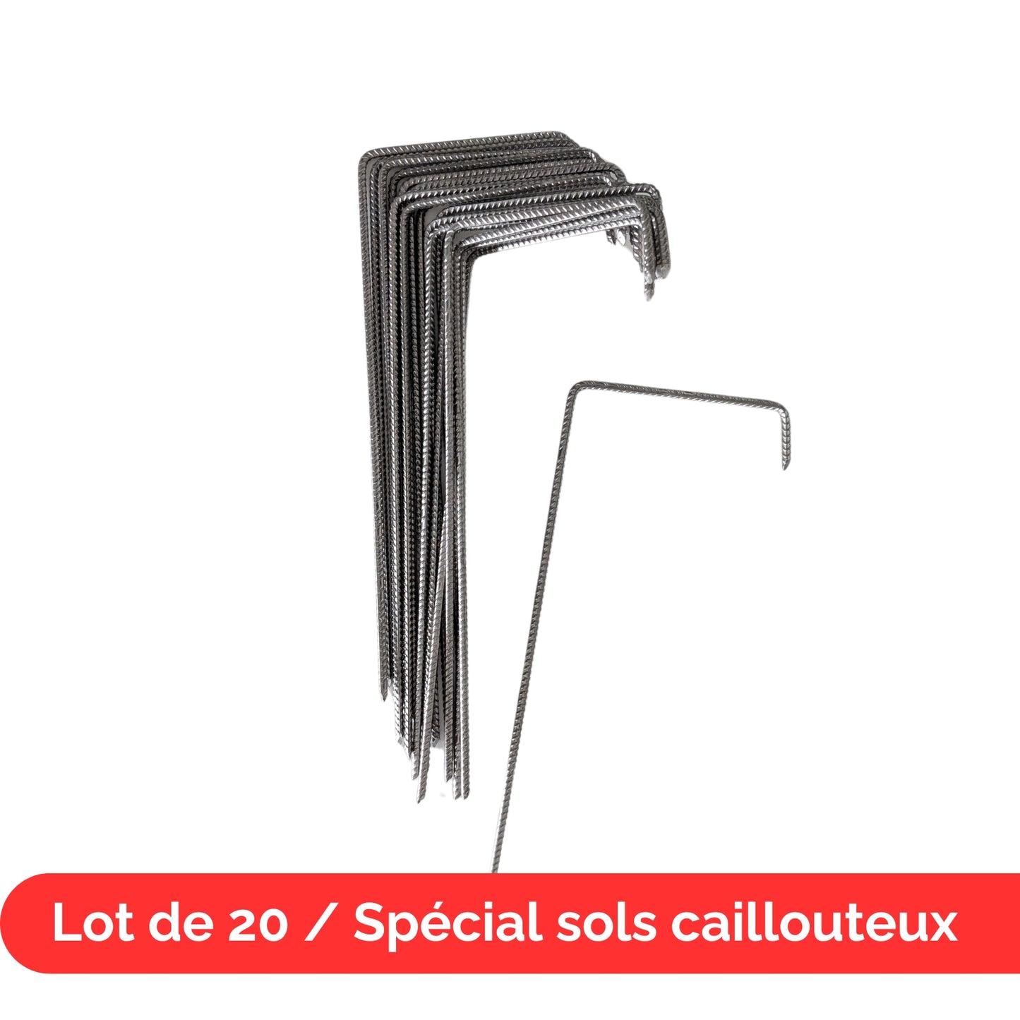 Agrafes sols durs ou caillouteux 24cm/9cm/4cm (Lots de 20, 50, 100 ou 250)