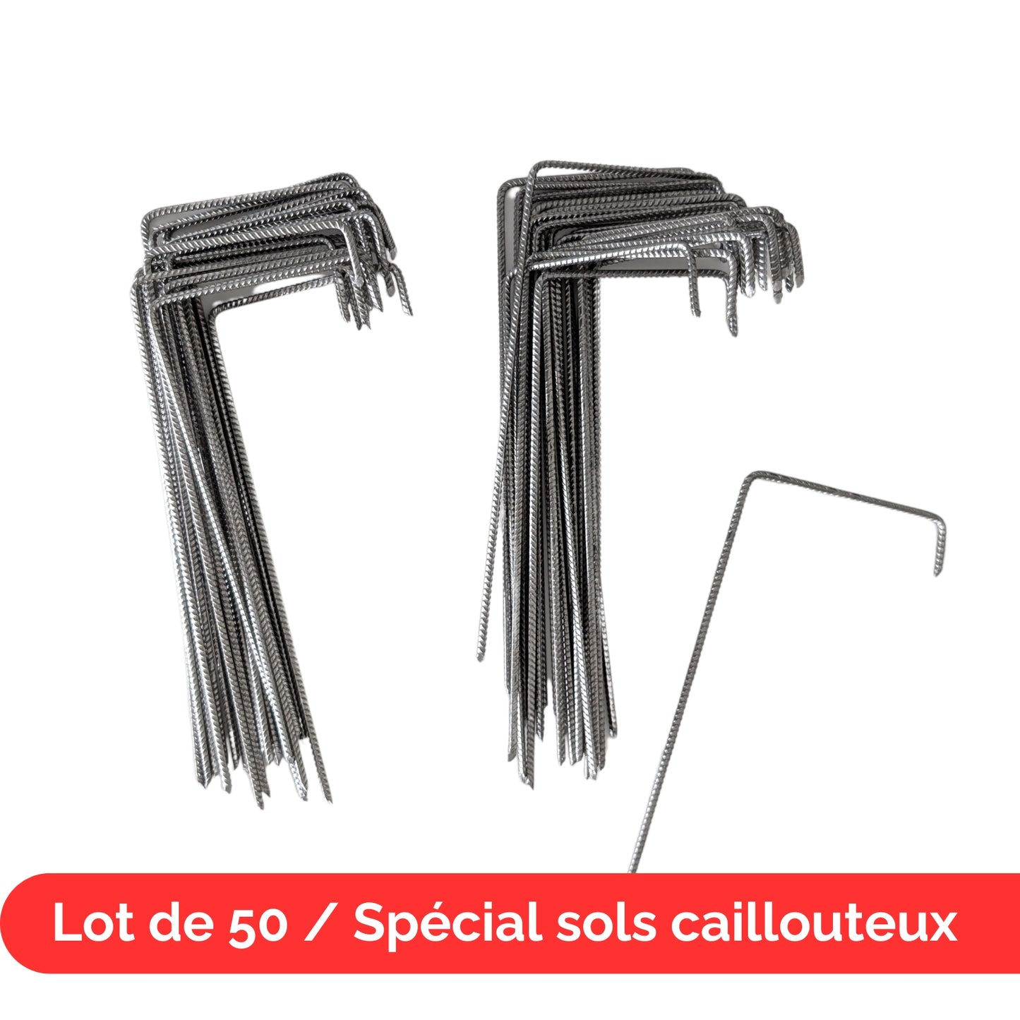 Agrafes sols durs ou caillouteux 24cm/9cm/4cm (Lots de 20, 50, 100 ou 250)