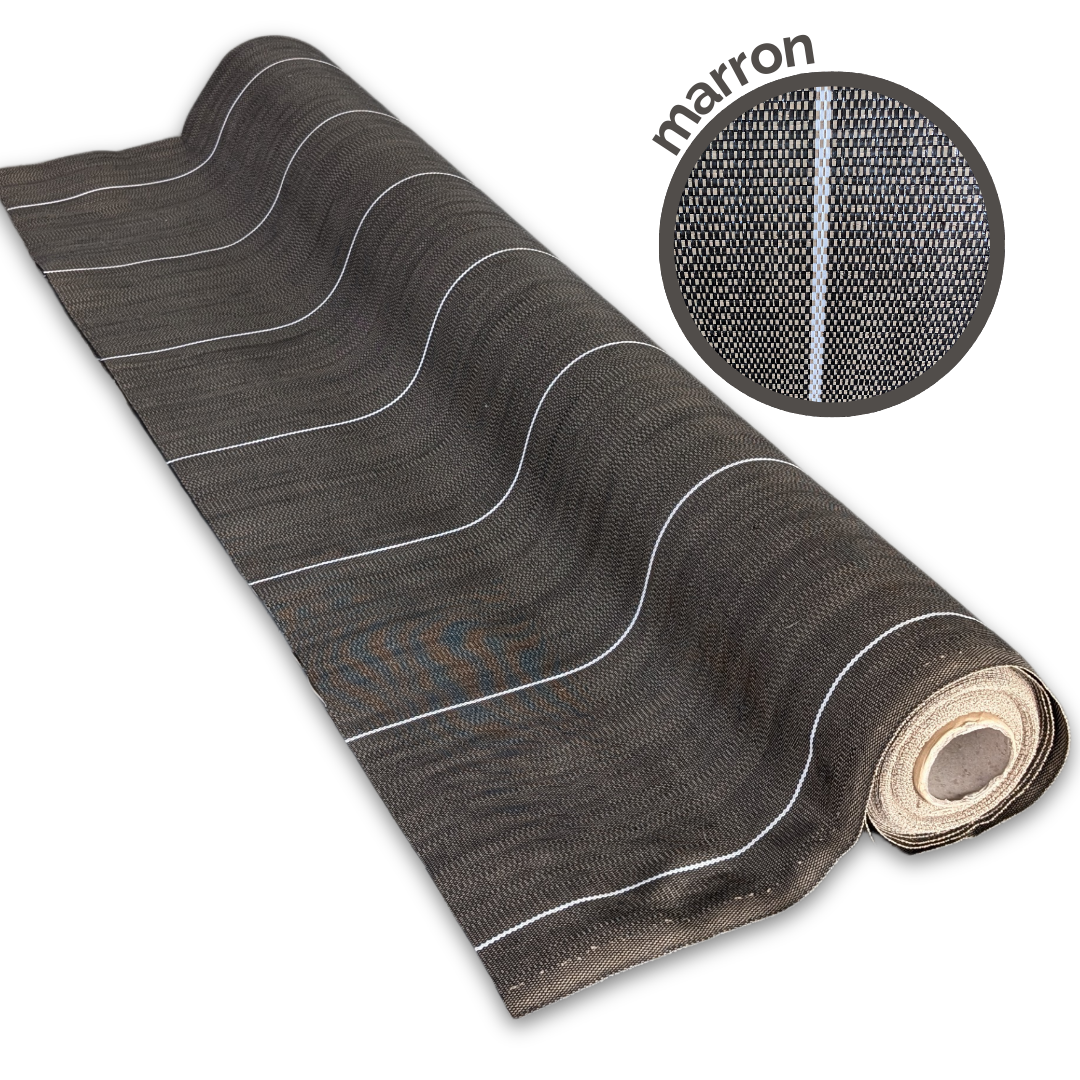 Toile de paillage Marron 130g/m² / Largeur 2,07m / Longueur : 5m, 10m, 15m, 20m, 25m, 50m ou 100m