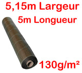 Toile de paillage Marron 130g/m² / Largeur 5,15m / Longueur : 5m, 10m, 15m, 20m, 25m ou 40m