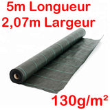 Toile de paillage Verte 130g/m² / Largeur 2,07m / Longueur : 5m, 10m, 15m, 20m, 25m, 50m ou 100m