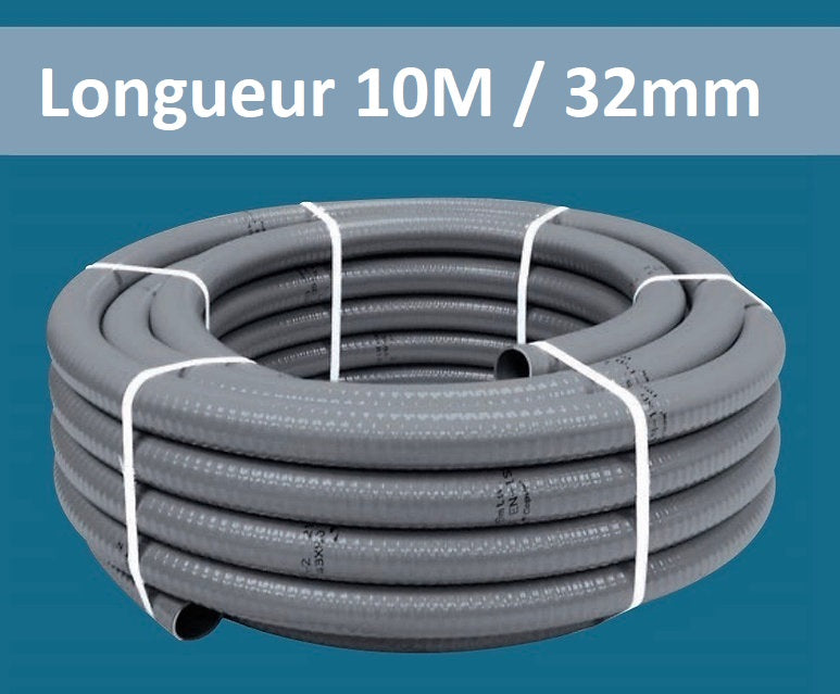 Couronnes Tuyau Piscine PVC Pression Souple Semi-Rigide à coller diamètre 32mm