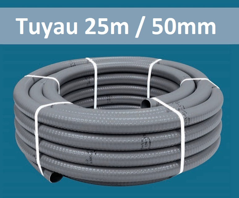 Couronnes Tuyau Piscine PVC Pression Souple Semi-Rigide à coller diamètre 50mm
