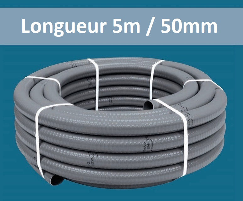 Couronnes Tuyau Piscine PVC Pression Souple Semi-Rigide à coller diamètre 50mm
