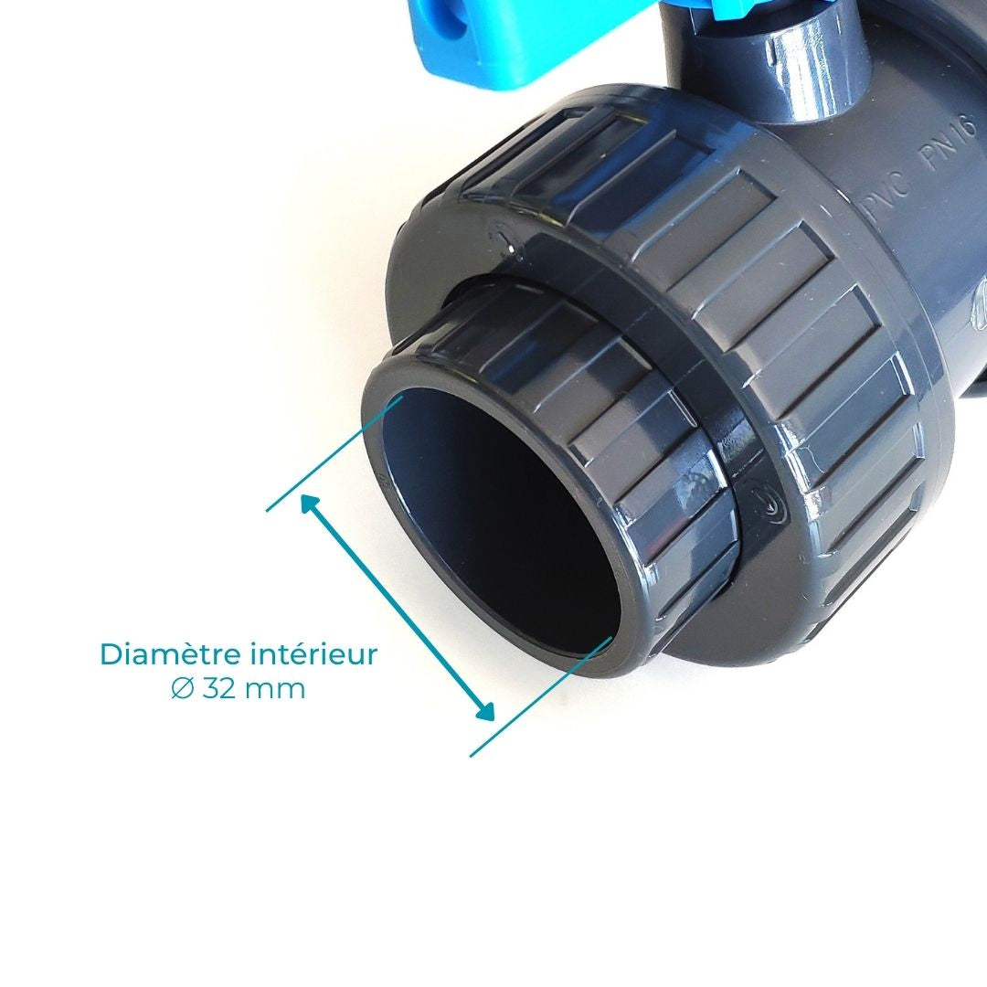 Vanne PVC Pression 25mm, 32mm, 40mm, 50mm ou 63mm