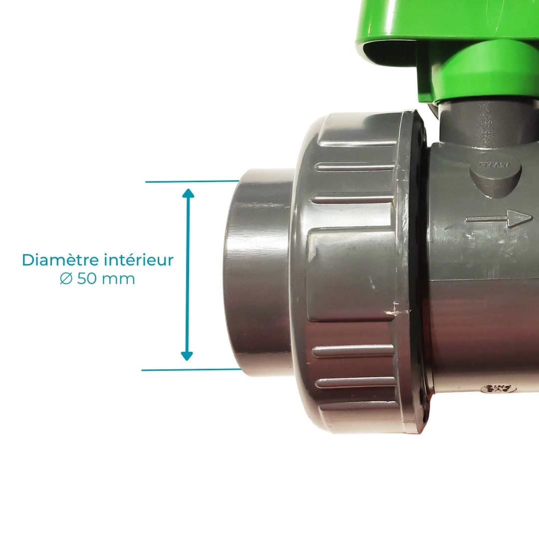 Vanne PVC Pression 25mm, 32mm, 40mm, 50mm ou 63mm