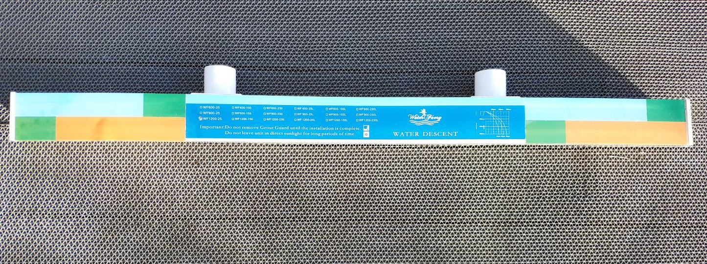 Lame d'eau acrylique encastrée 2,5cm débord / Largeurs 120cm,90cm,60cm ou 30cm / avec ou sans led