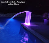 Cascade Demi-Cube Acrylique Transparente LED ( 12 semaines de délai)