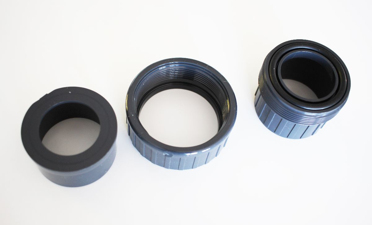 Union 3 pièces femelle PVC pression à coller des 2 cotés / Ø32mm Ø50mm Ø63mm