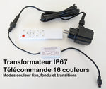 Lame d'eau acrylique LED encastrée 3cm débord / Entrée d'eau dessous