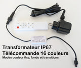Lame d'eau acrylique LED encastrée 3cm débord / Entrée d'eau dessous